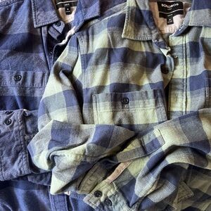 Bonobos Navy and Olive Plaid Shirts